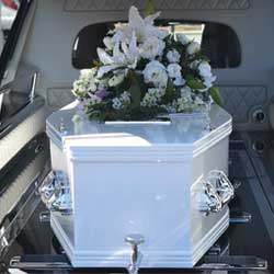 Casket with Flowers on Top