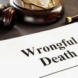 Wrongful death written on a piece of paper